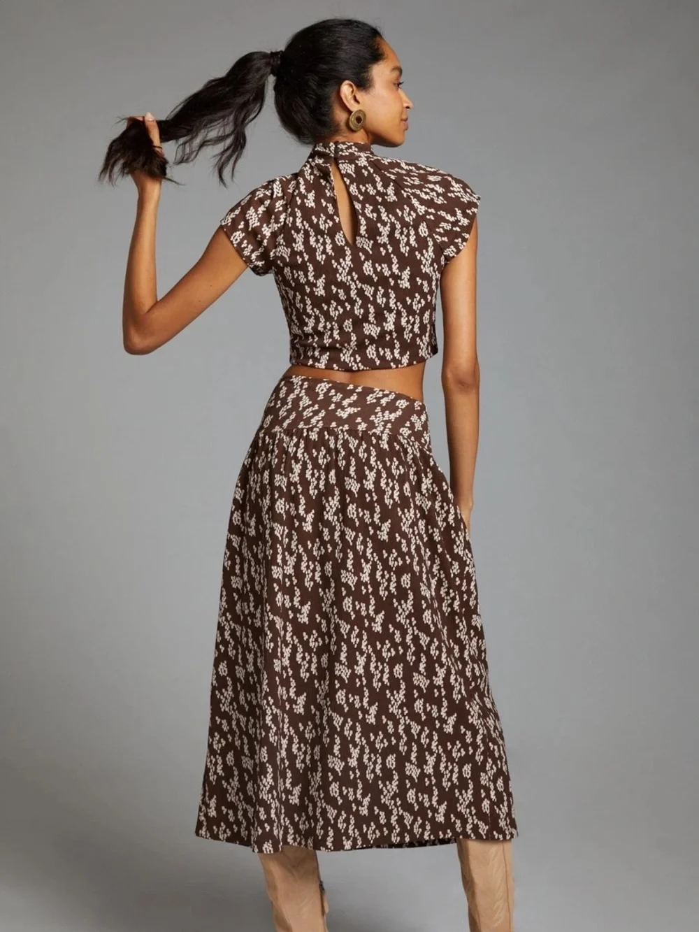 Anthropologie‎ Twist Front Midi Skirt